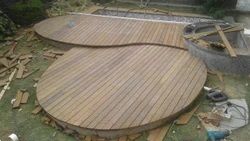 Outdoor Wood Deck Flooring, Color : Brown