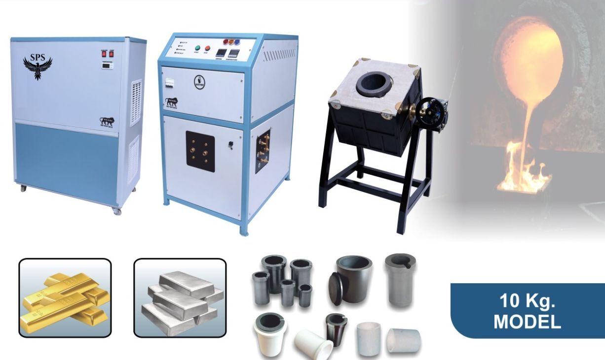 10 Kg SPS Induction Metal Fusion Furnace for Gold Refining