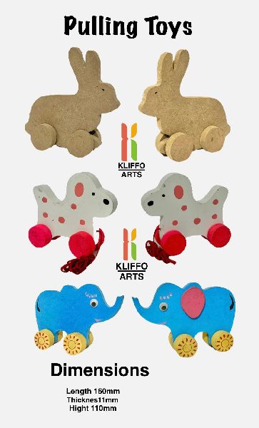 Coloured Wooden Pulling Toys Modern, Brand Name : Kliffo Arts