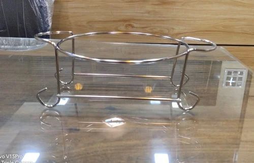 Polished Stainless Steel Table Top Bowl Holder, Shape : Rectengular