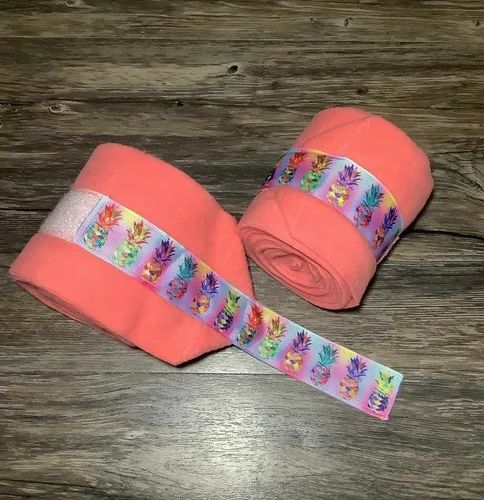 Nylon Pink Peach Horse Bandages