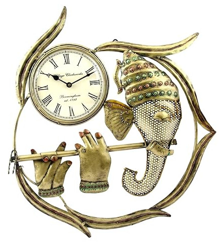 Metal Ganesha Wall Clock