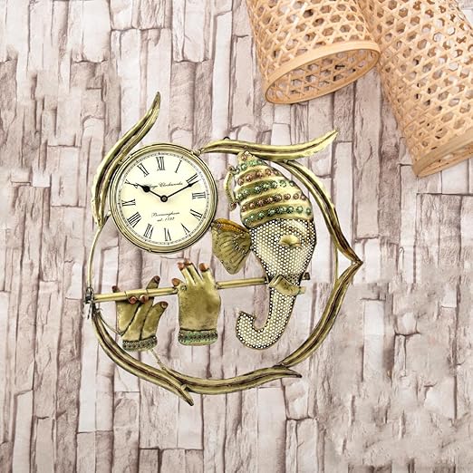 Metal Ganesha Wall Clock