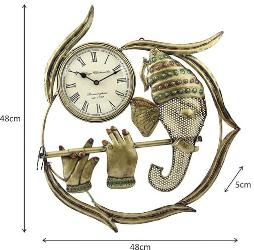 Metal Ganesha Wall Clock