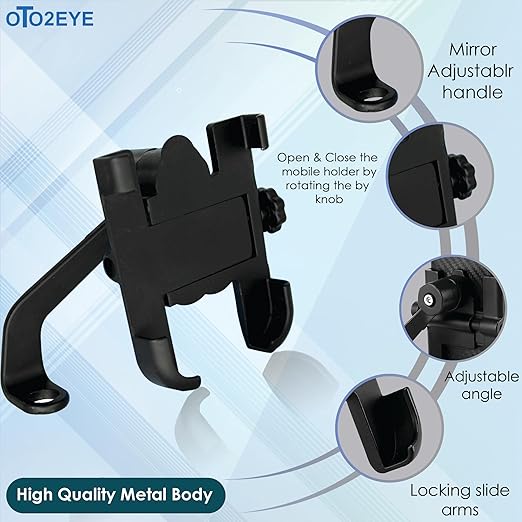 Universal Bike Mobile Holder - 100% Metal Alloy 360 Degree Rotating