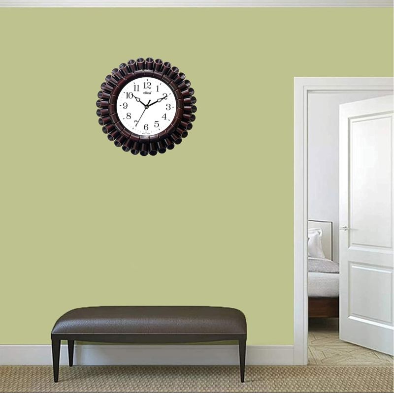 Home and Office Round Plastic Wall Clock Sapphire Series