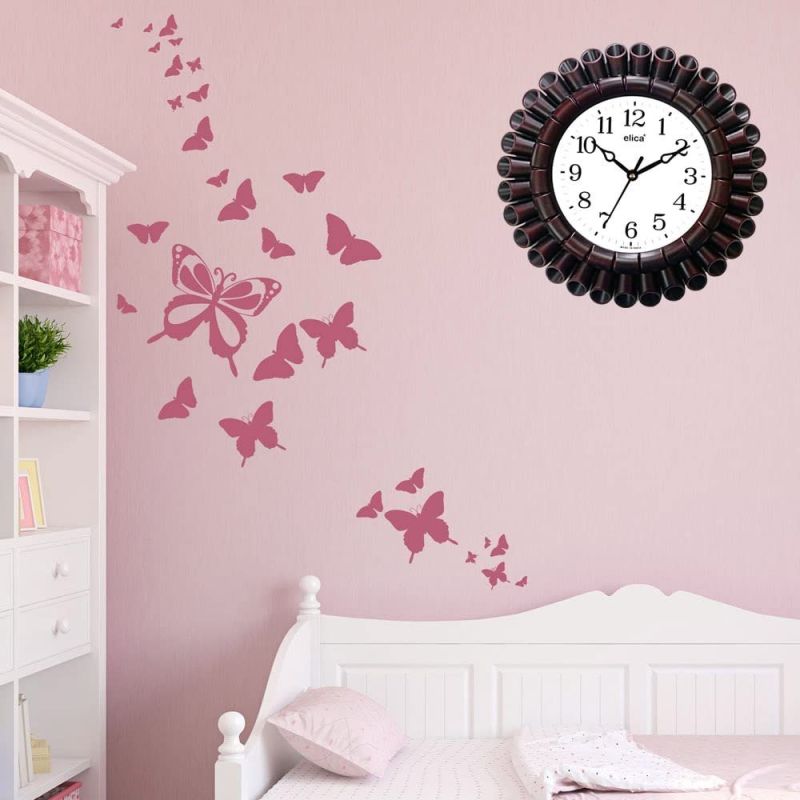 Home and Office Round Plastic Wall Clock Sapphire Series