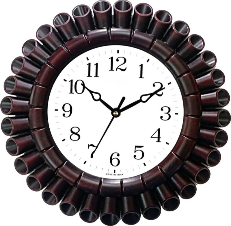 Home and Office Round Plastic Wall Clock Sapphire Series