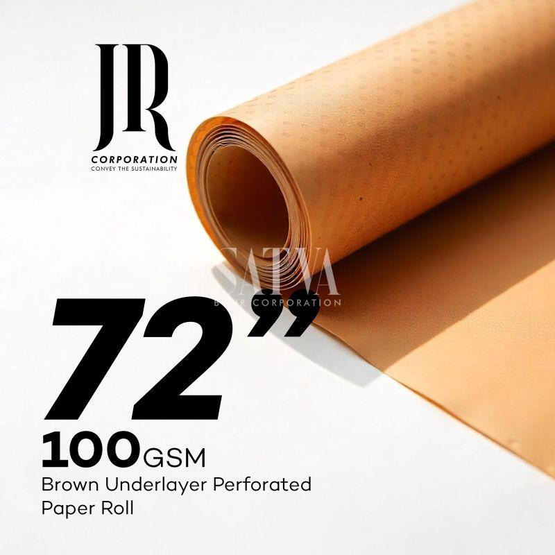 100 GSM 72'' Natural Brown Indian Perforated Underlayer Paper Roll With Holes