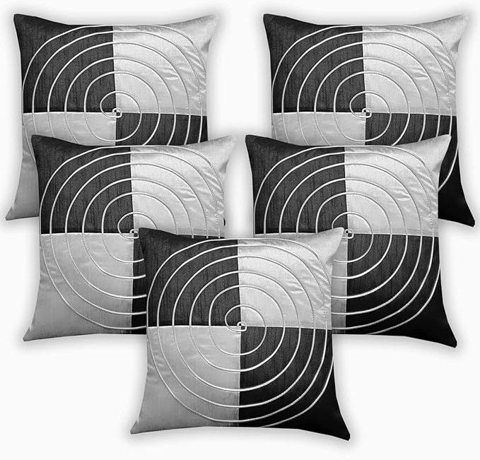 Leoaries Silk Black Cushion & Bolster Covers