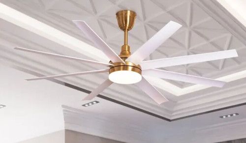 Gold Finish Metal Body 3 Colour Dimmable LED Remote Control Ceiling Fan