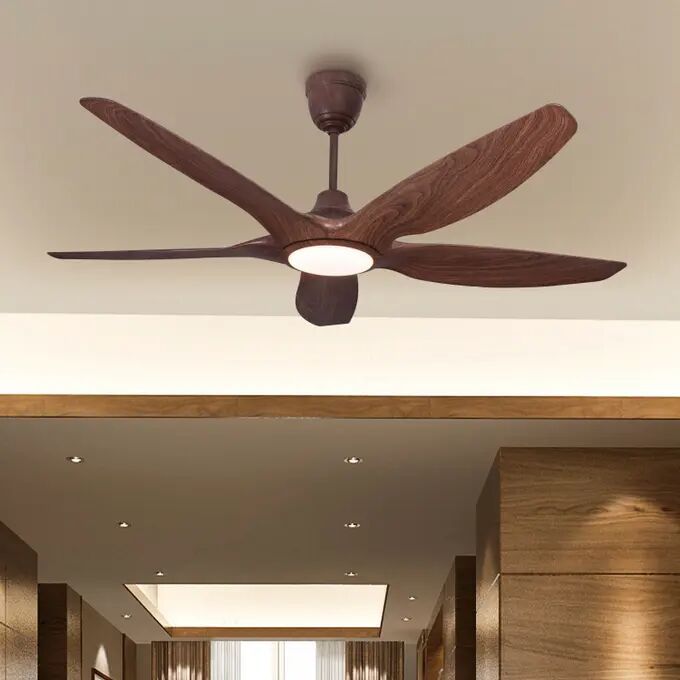 Metal Body, Walnut Finish ABS Blades) Dimmable LED With Remote Control Ceiling Fan