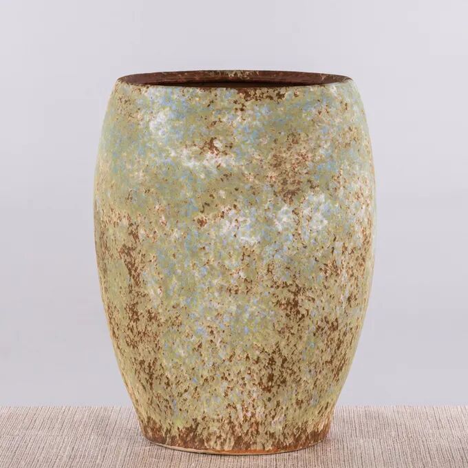 Miss Moss Small Pistachio Green Brown Ceramic Planter