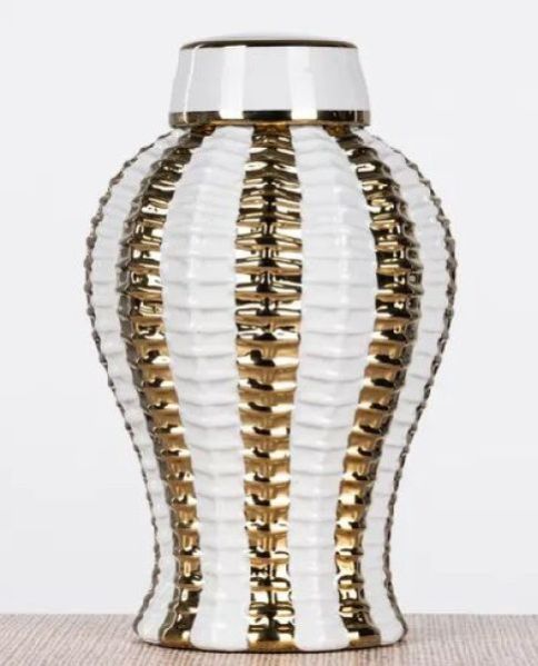 Moon Over (white / Gold) Ceramic Vase