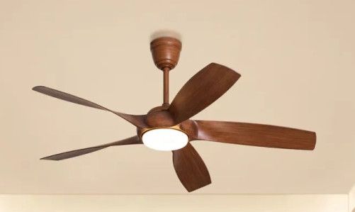 Brown 3 Blades Teak Wood Ceiling Fan