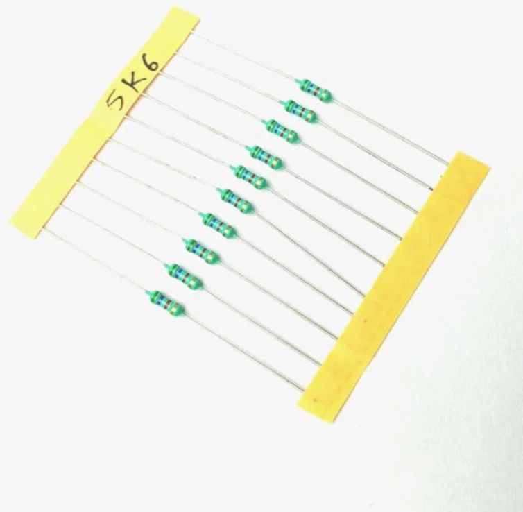 5.6K Ohm, 1/4 Watt Resistor With 5% Tolerance (Pack Of 10)