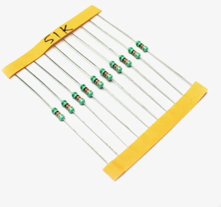 51K Ohm, 1/4 Watt Resistor With 5% Tolerance (Pack Of 10)