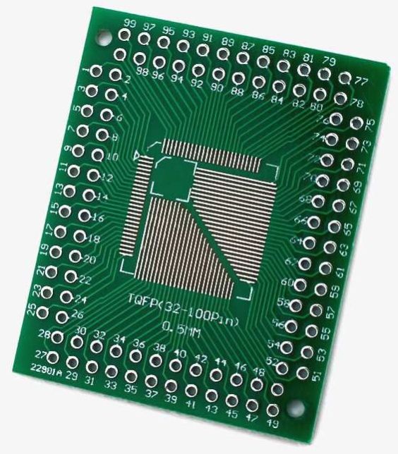 QFP/TQFP/LQFP/FQFP 32/44/64/80/100 LQF SMD To DIP Adapter PCB Board