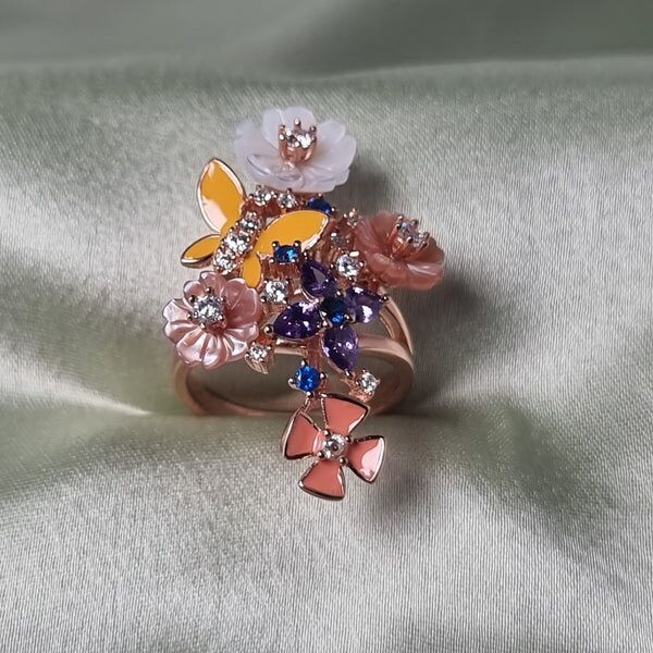 Aarvi Rose Polish 92.5 Silver Ring