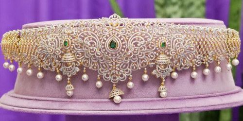 Darsha Silver Cz Vaddanam Waist Belt