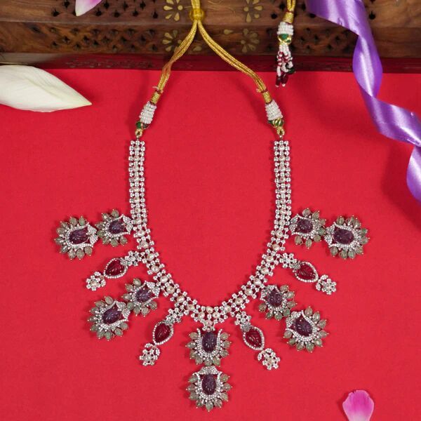 Taneesha Silver CZ Women Necklace