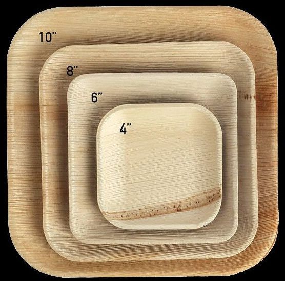 Areca Plain Square Shape Plate
