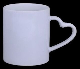 Heart Handle Shape Mug, Capacity : 360 Ml (Approx)