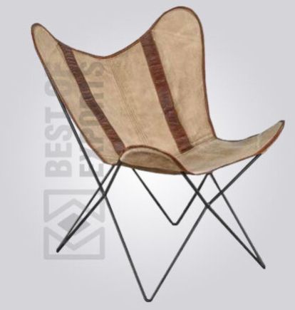 Butterfly Leather Canvas Lounge Chair