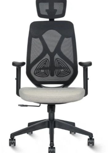 Black High Back Mesh Chair With Adjustable Headrest & Arms