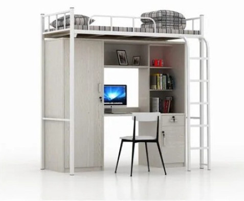 Customizable Loft Bed With Computer Desk and Wardrobe