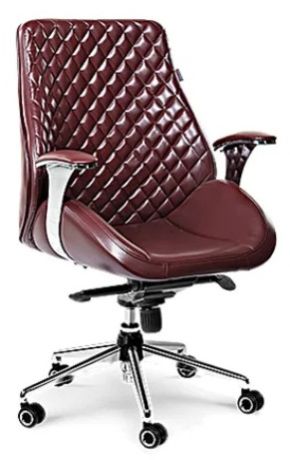 Designer Ribbed Mid Back Comfortable Leather Director Chair With Padded Seating