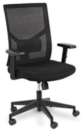 Ergonomic Black Medium Back Mesh Fabric Office Chair With Center Tilt Mechanism
