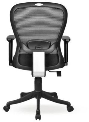 Medium Back Mesh Chair In Black With Adjustable Armrest