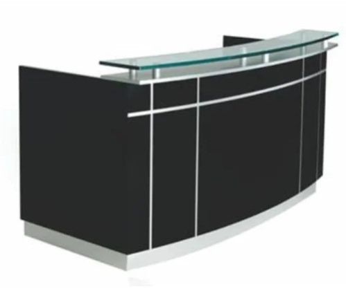 Reception Table With Curve Glass Top