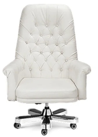 White High Back Director Chair With Cushioned Armrest