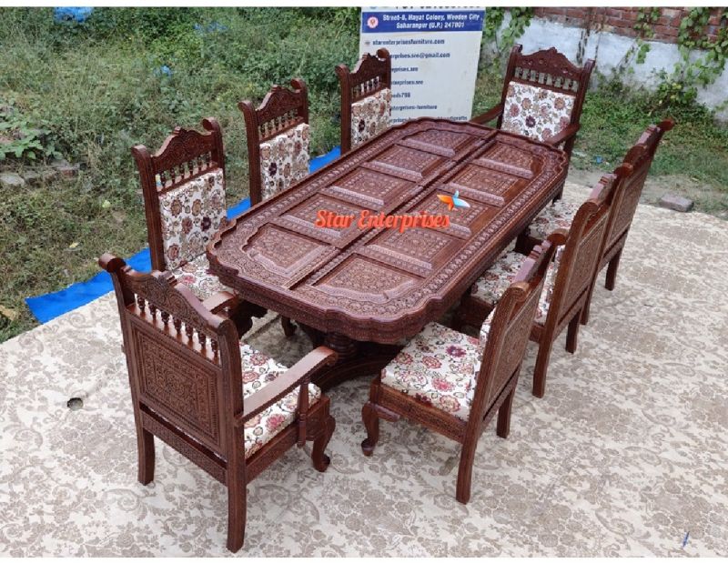 Antique Engraving Work Dining Table Set DNG-037