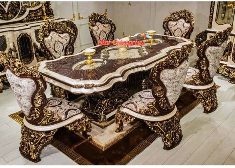 Hand Carved Dining Table Set DNG-072