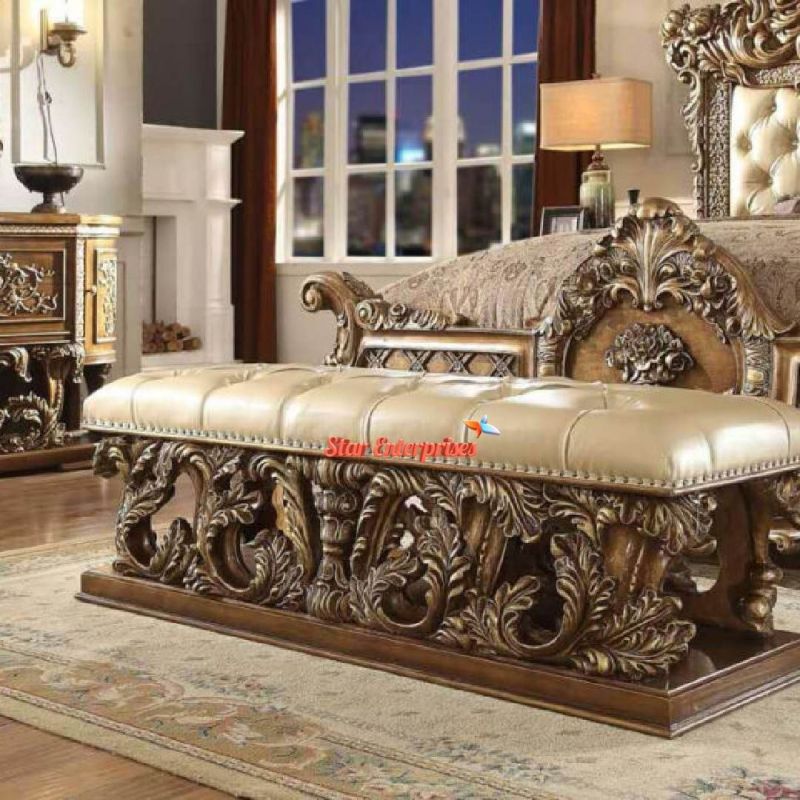 Heavy Carving Bed Bench BDB-008