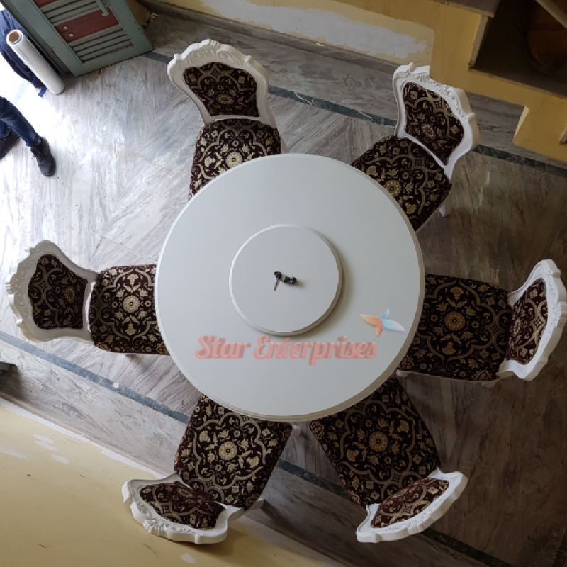 Revolving Stone Top Wooden Dining Table Set at Best Price in Saharanpur ...