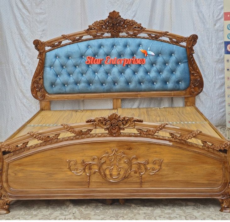 Traditional Classic Teak Wood King Size Bed BD-058