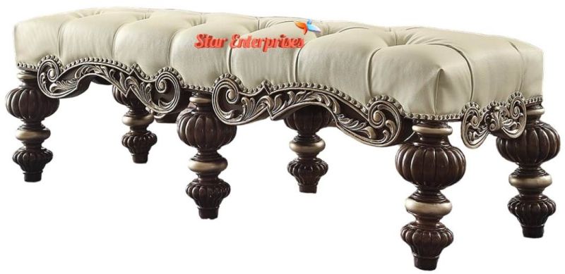 Hand Carving Bed Bench BDB-002