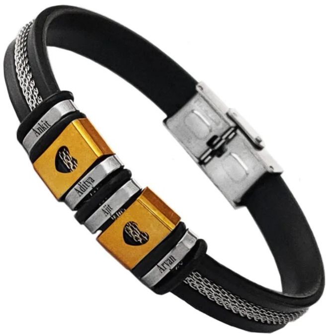 Custom Heart Shape Mens Bracelet