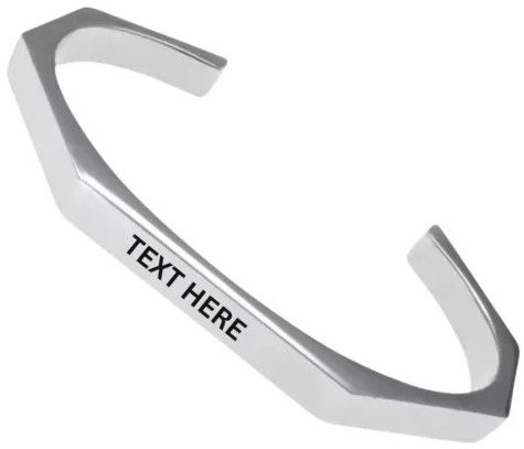 Customized Hexagon Womens Silver Kada