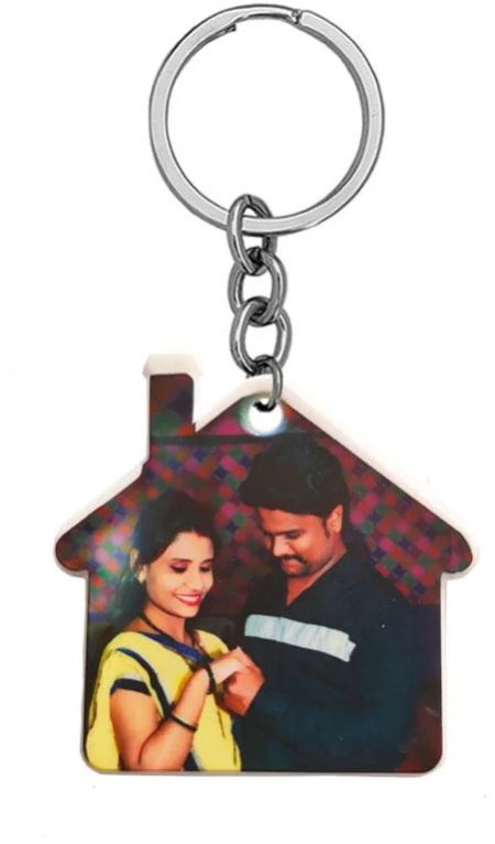 Photo Printed House Shaped Keychain