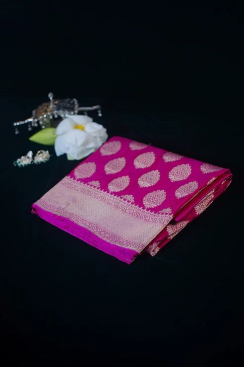 Classic Pink Banarasi Silk Saree