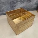 Gold/red Iron Pichwai Printed Box, for Gifting/storage, Size: 6x6x4