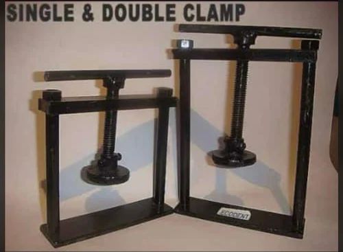 RSC Mild Steel Polished Single Double Clamp, Color : Black