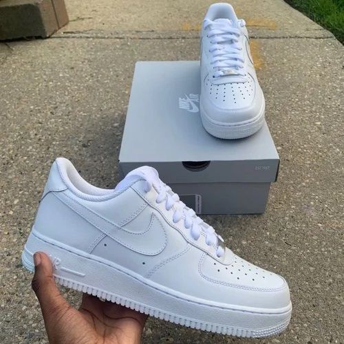 PU Leather Nike Air Force 1 White Shoes