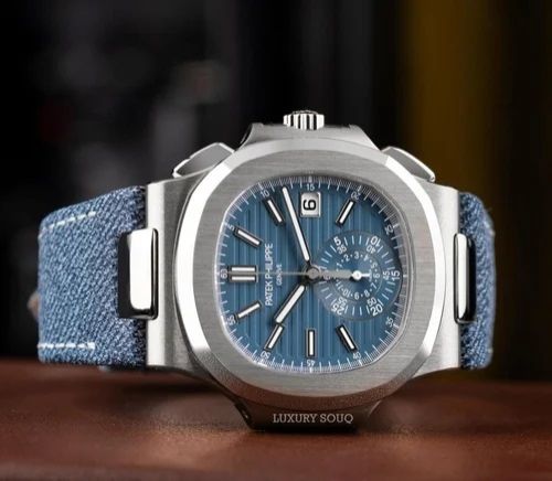 Denim Round Patek Philippe Watch, Gender : Men