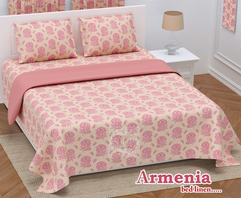 Flower Printed Cotton Bedsheet